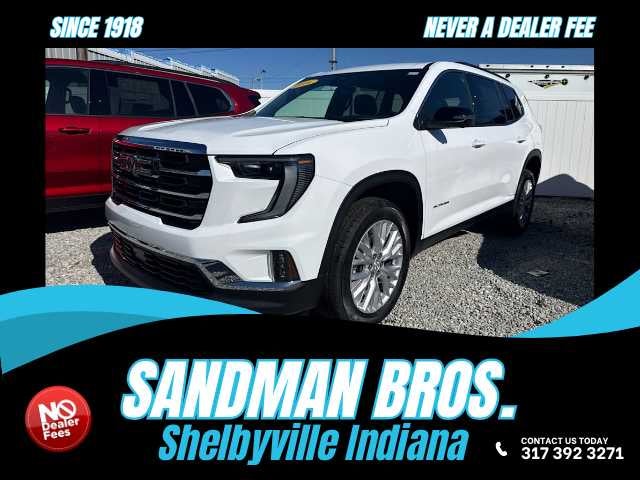 2026 GMC Acadia Elevation in Summit White — front three-quarter view