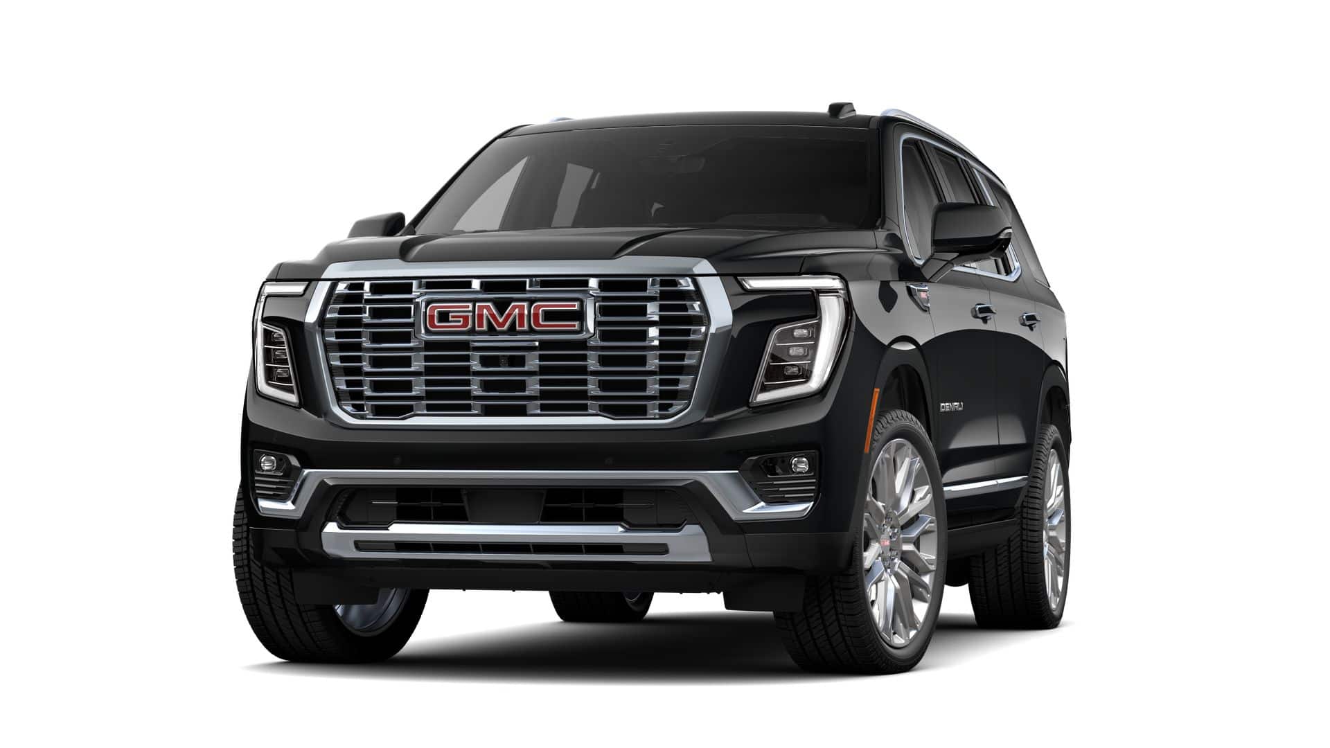 2026 GMC Yukon Denali in Onyx Black — front three-quarter view