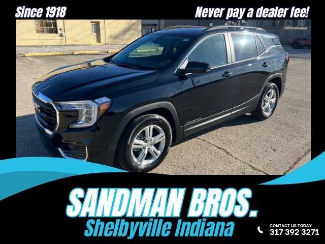 2024 GMC Terrain SLE in Ebony Twilight Metallic — front three-quarter view